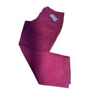 St John Bay Girlfriend Chino Mid Rise Pants Plum Casual Workwear 14P New Holiday